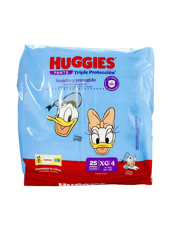 PAN HUGGIES TRIPLE PROT PANTS ET 4XG 25U