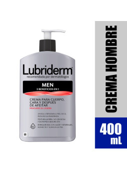 LUBRIDERM MEN 3-1 CON FRAGANCIA 400 ML JJ TRS
