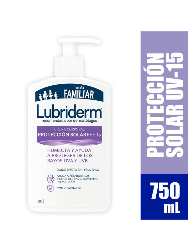 LUBRIDERM LOC.UV 15 CON VALVULA 750 ML JJ TRS
