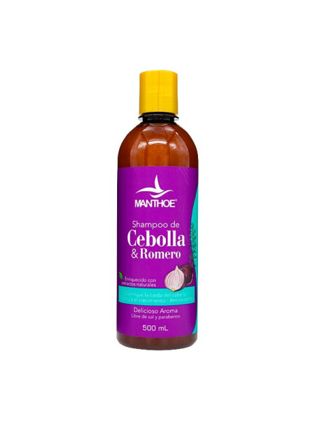 MANTHOE SHAMPOO CEBOLLA Y ROMERO 500 ML