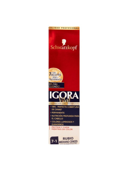 IGORA VITAL TUBO 7-1 RUBIO MEDIO CENIZO TRS