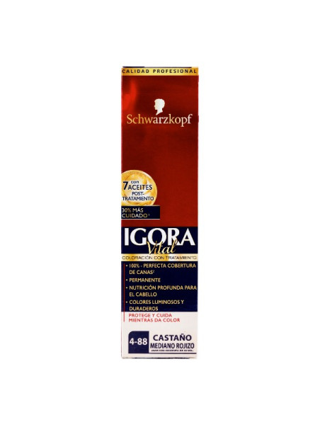 IGORA VITAL TUBO 4-88 CAST.MEDIO ROJIZO TRS
