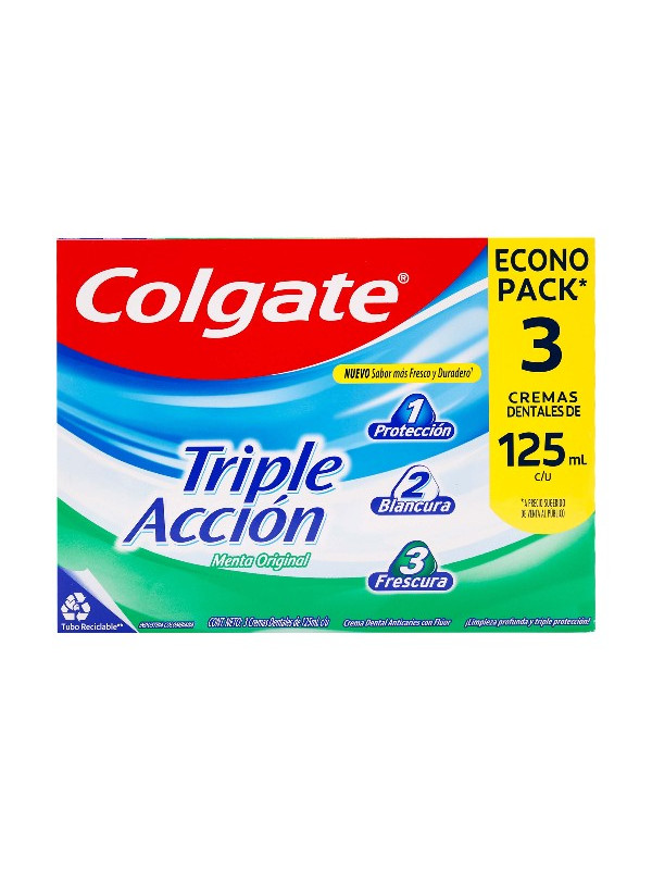 3 CRE.COLGATE TRIPLE ACC.125 GR ECO.PACK TRS
