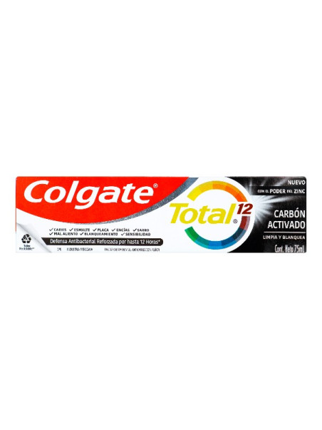 CRE.COLGATE TOTAL 12 CARB.ACTIVADO 75 ML TRS