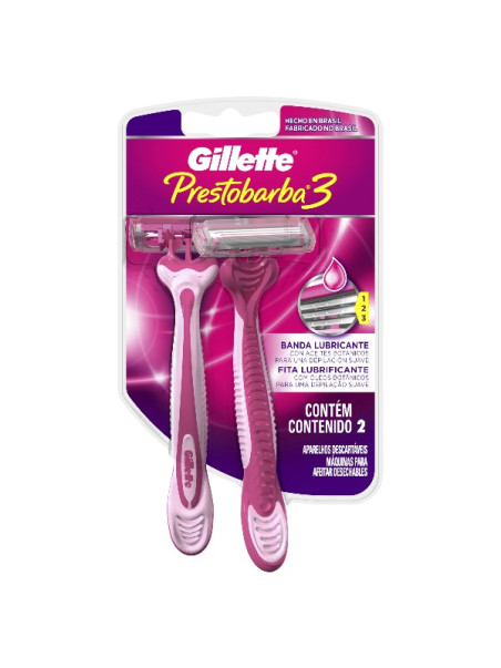 MAQ.PRESTOBARBA 3 MUJER 2 UDS TRS