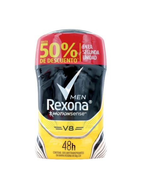 2 DTE REXONA BARRA MEN V8 50 ML S.O H TRS