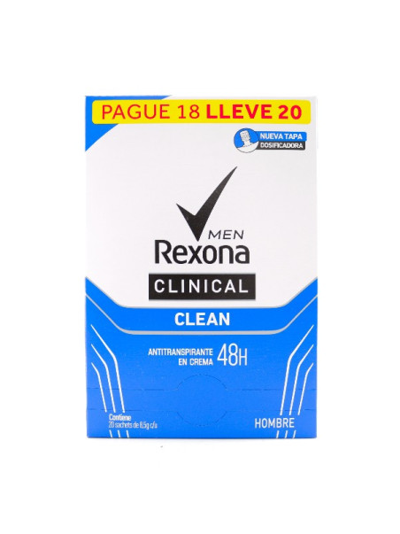 DTE.REXONA CLI CLEA 8.5GR PAG18LL20SBS H TRS