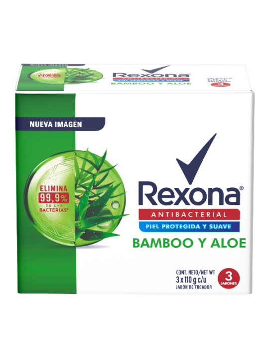 3 JABONES REXONA BAMBOO E ALOE 110 G TRS