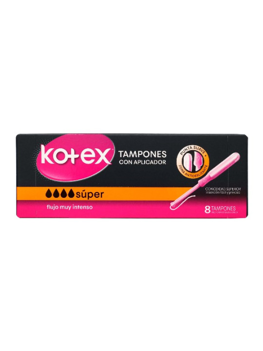 TAMPON KOTEX SUPER CON APLICADOR 8 UND