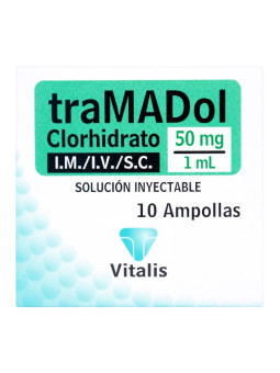 TRAMADOL 50MG/1ML 10 AMPOLLAS VT TRS