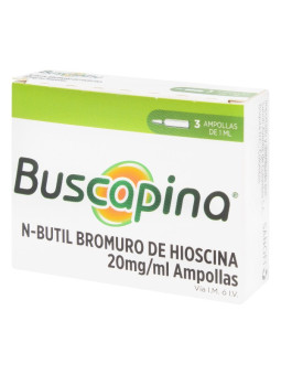 BUSCAPINA 20 MG 1 ML 3 AMPOLLAS TRS