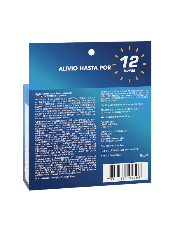 APRONAX 275 MG 24 TABLETAS TRS