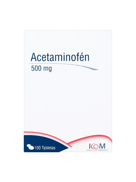 ACETAMINOFEN 500 MG 100 TBS ICOM (T) TRS