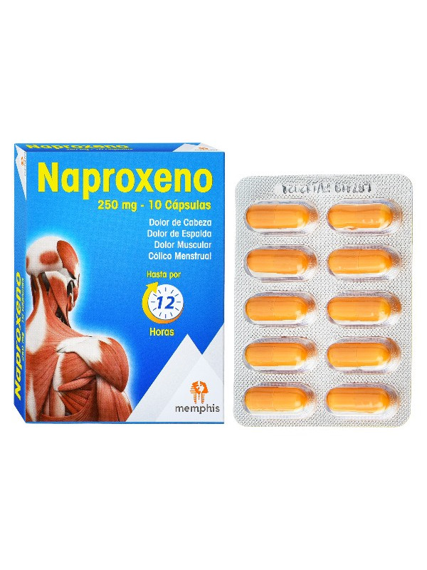 NAPROXENO 250 MG 10 CAPSULAS MP TRS