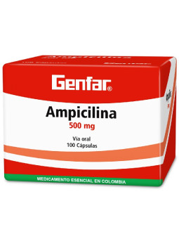 AMPICILINA 500 MG 100 CAPSULAS GF TRS