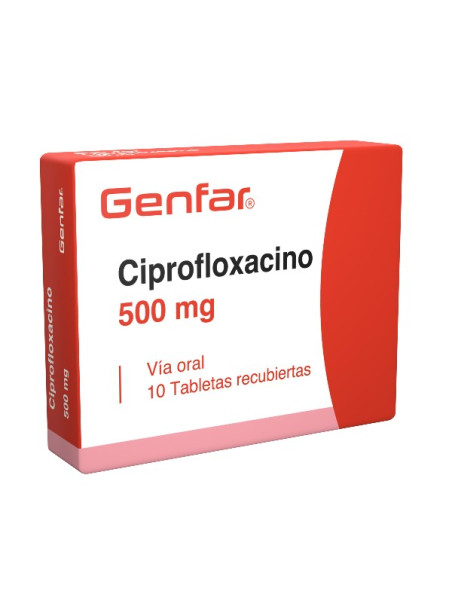 CIPROFLOXACINO 500 MG 10 TABLETAS GF TRS