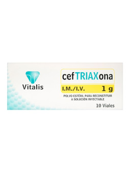 CEFTRIAXONA 1 G 10 AMPOLLAS VT TRS