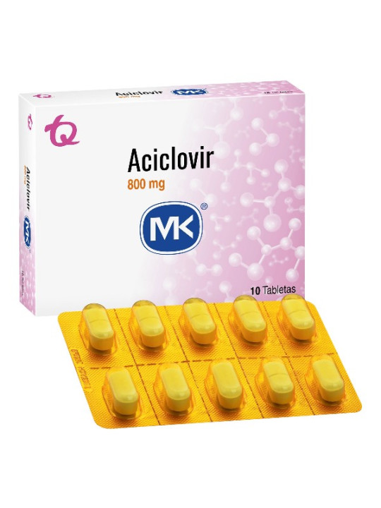ACICLOVIR 800 MG 10 TABLETAS MK
