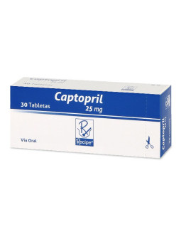CAPTOPRIL 25 MG 30 TABLETAS RC TRS