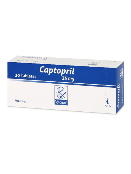 CAPTOPRIL 25 MG 30 TABLETAS RC TRS
