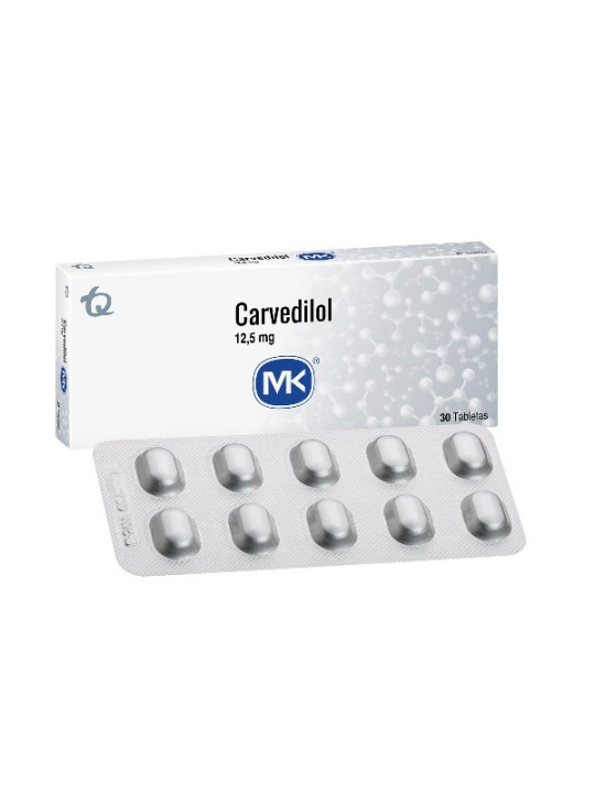 CARVEDILOL 12.5 MG 30 TABLETAS MK