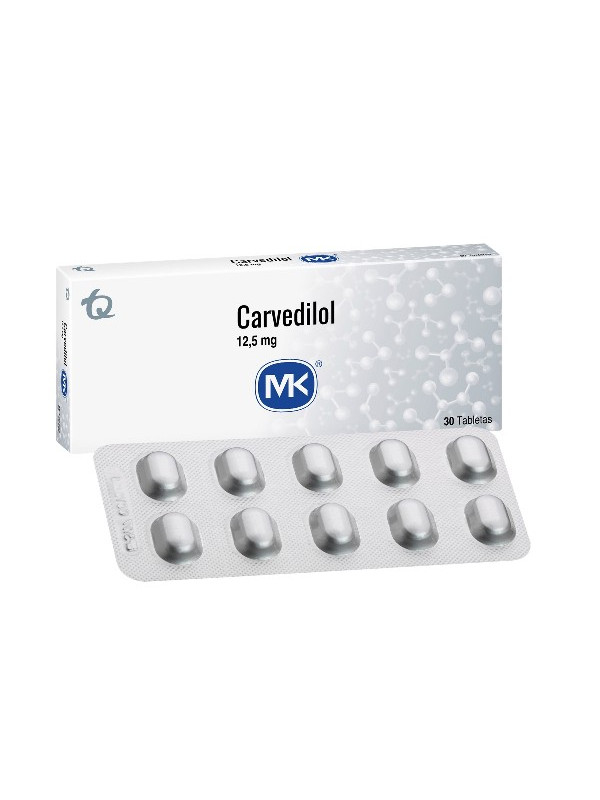 CARVEDILOL 12.5 MG 30 TABLETAS MK