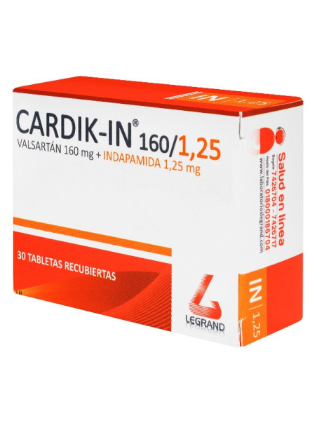 CARDIK-IN 160/1.25 MG 30 TABLETAS TRS