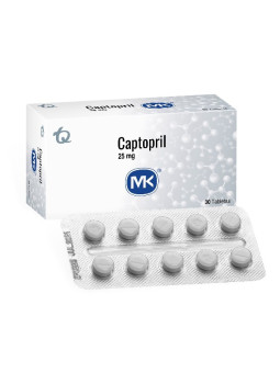 CAPTOPRIL 25 MG 30 TABLETAS MK