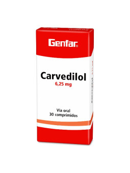 CARVEDILOL 6.25 MG 30 TABLETAS W GF TRS