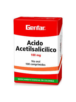 ACIDO ACETILSALICILICO 100 MG 100 TBS W GF TRS
