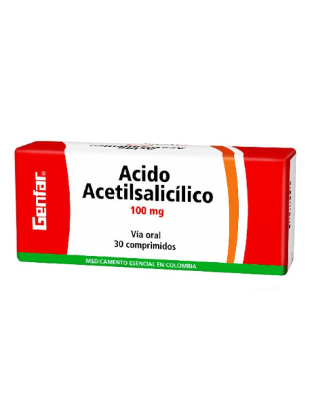 ACIDO ACETILSALICILICO 100 MG 30 TBS W GF TRS