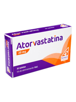 ATORVASTATINA 20 MG 30 TABLETAS                   