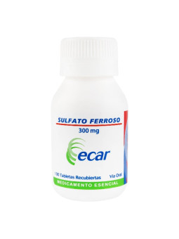 SULFATO FERROSO 300 MG 100 TABLETAS EC TRS