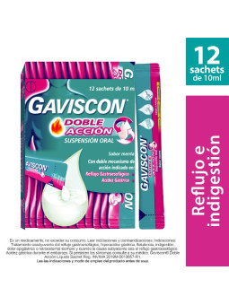 GAVISCON DOBLE ACCION SUSP.10 ML X 12UDS TRS