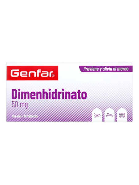 DIMENHIDRINATO 50 MG 36 TBS GF TRS