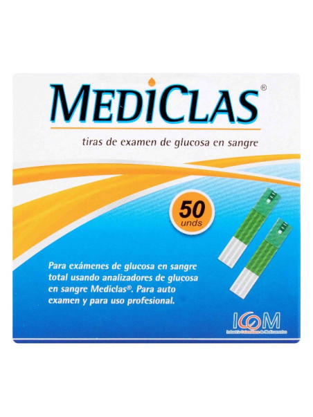 TIRAS REACTIVAS GLUC.MEDICLAS 50UD IC(RF TRS