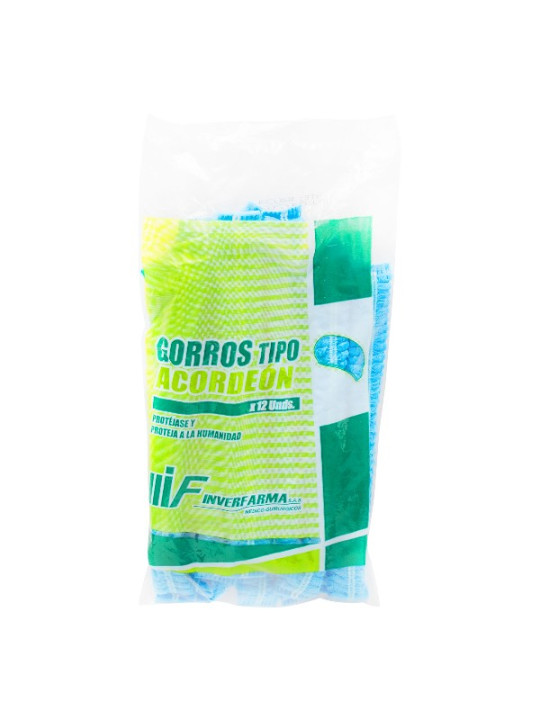 GORRO TIPO ACORDEON INVERF.12 UNIDADES
