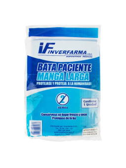 BATA PACIENTE MANGA LARGA INVERFARMA