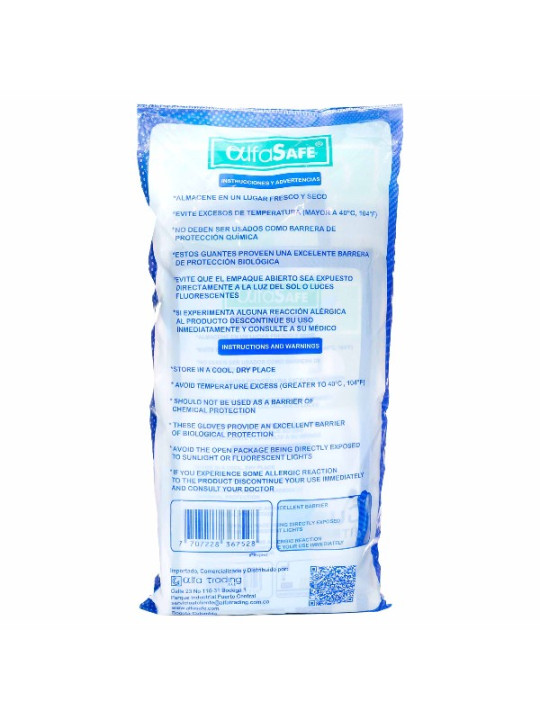 GUANTES NIT.ALFASAFE AZUL TALLA L 12 UDS TRS