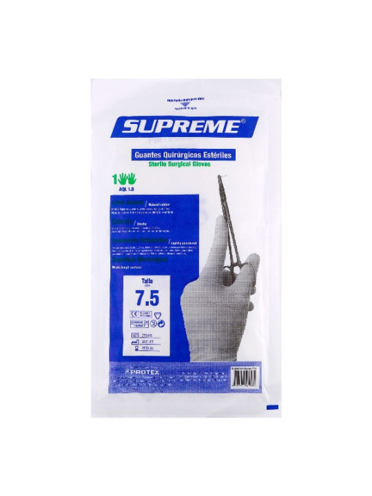 GUANTES QUIRURGICOS ESTERIL SUPREM T 7.5 TRS
