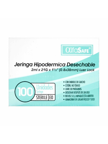 JERINGA ALFA 3P 2 ML 21 X 1 1/2 100 UDS TRS