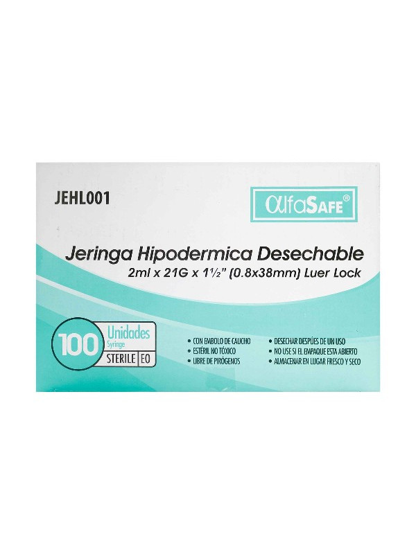 JERINGA ALFA 3P 2 ML 21 X 1 1/2 100 UDS TRS