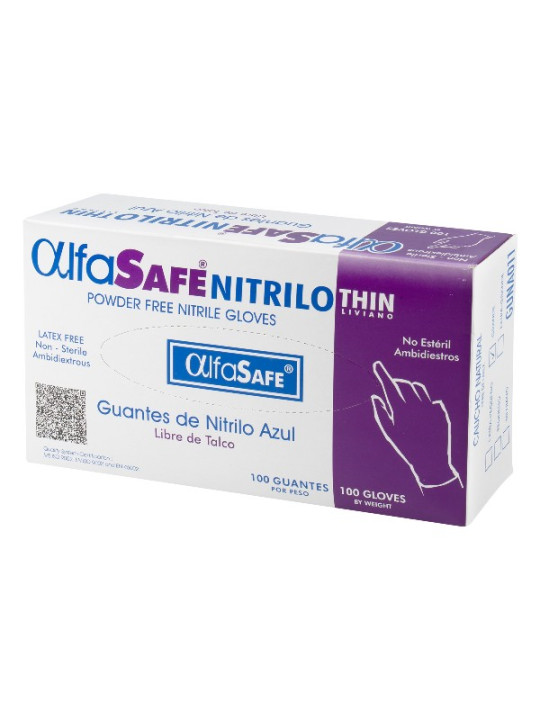 GUANTE NITRILO ALFA LIV.AZUL T.L 100 UND TRS