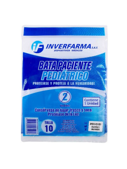 BATA PEDIATRICA MANGA LARGA TALLA 10