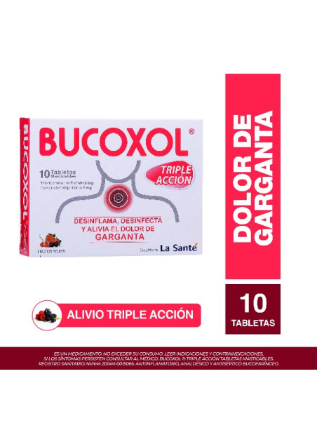 BUCOXOL TRIPLE ACCION F.ROJOS 10 TBS TRS