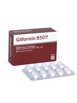 GLIFORMIN 850 MG 30 TABLETAS