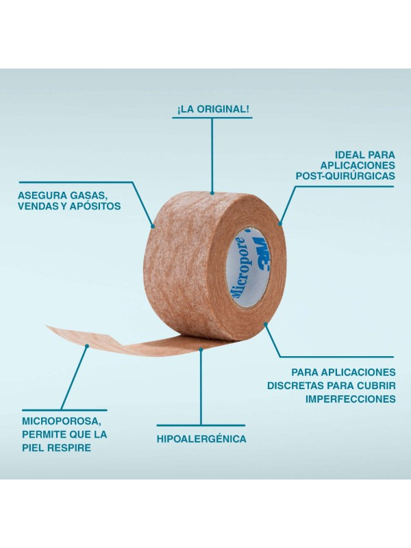 ESP.MICROPORE PIEL 12X5 (1/2X5) DISP. TRS