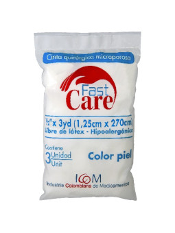MICROPORE C.PIEL FAST CARE 1/2X3 3UDS IC TRS