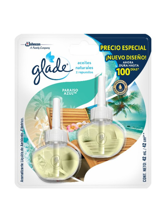 AMBIENT.GLADE 2 ACEITE PARAISO AZUL TRS