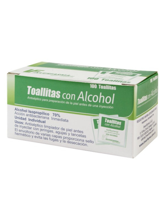 PANITOS ALCOHOL 100 UDS  INVERFARMA